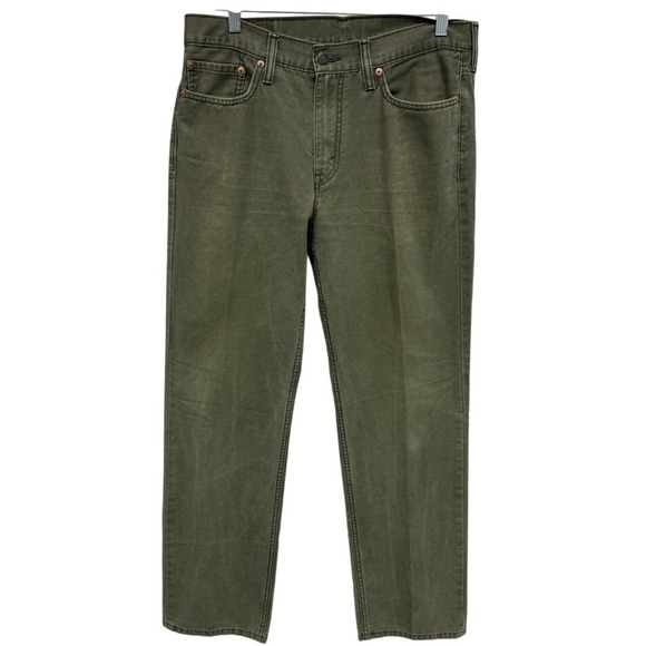 VTG‎ Levi's 514 Men's Straight Leg White Tab Green Denim Jeans 33x32 - Picture 1 of 10